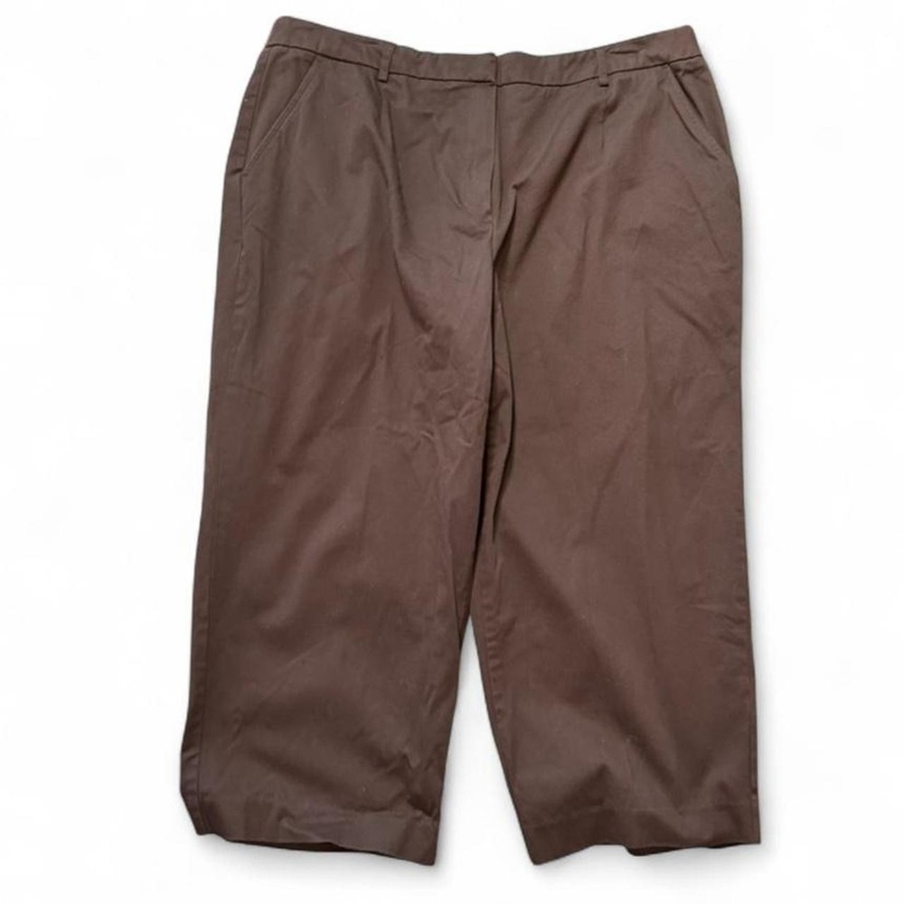 Vintage 90s‎ JM Collection Brown Wide Leg Cropped Pants, Women's Size 16